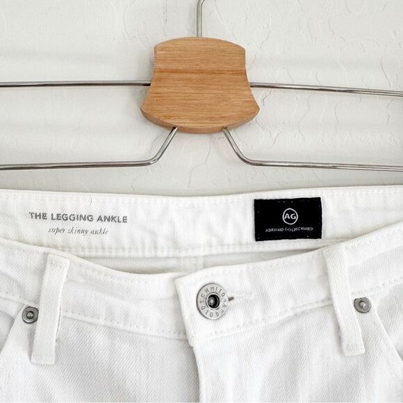 AG Adriano Goldschmied THE LEGGING ANKLE Super Skinny Jeans in White Raw Hem - Picture 10 of 16